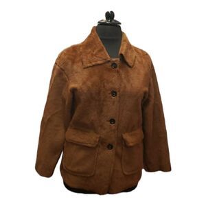 Teddy Bear Brown Jacket Faux fir big buttons front pockets sz 14 NWT sup…